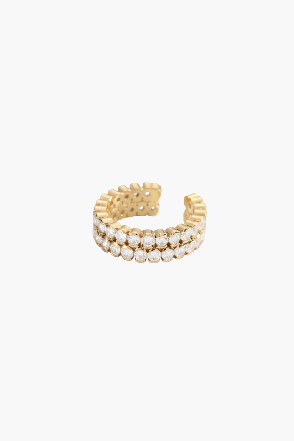 Double Crystal Row Ring