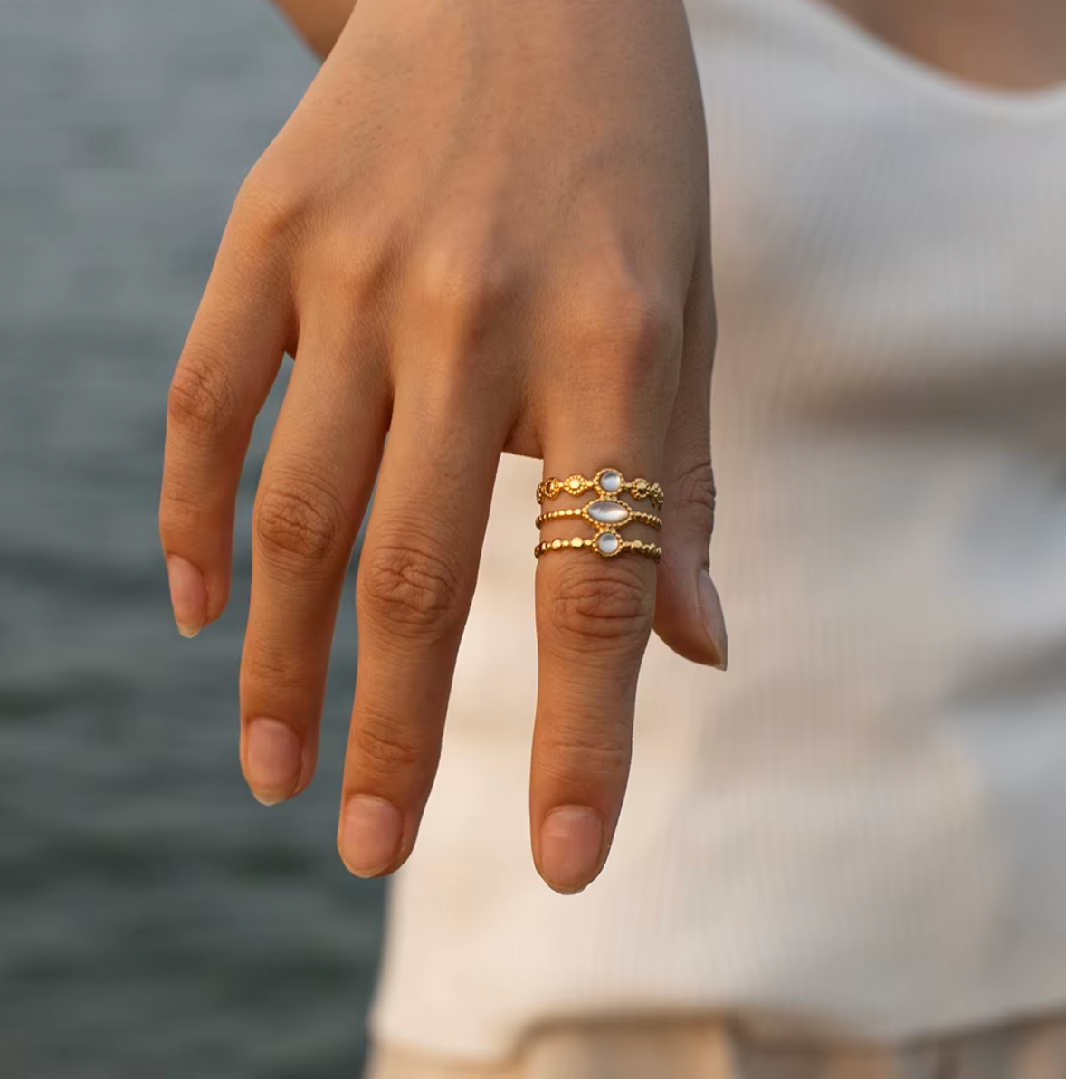 Golden Opal Stack Ring