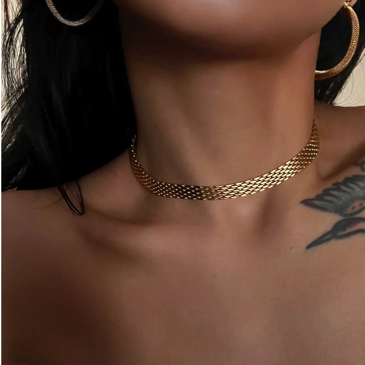 Bold Texture Choker Necklace