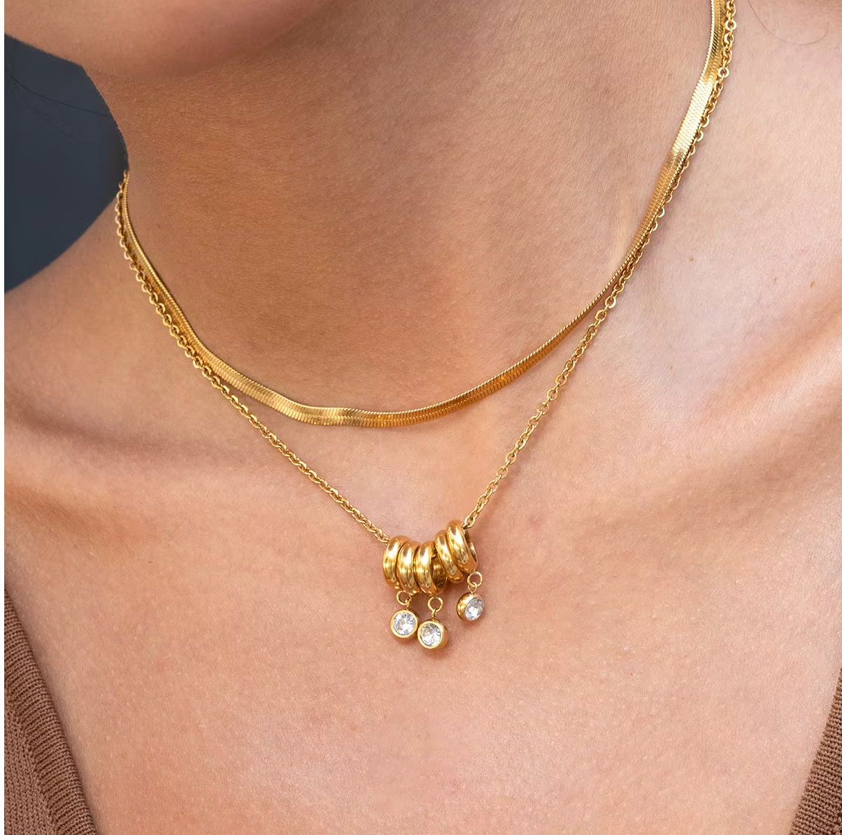 Shine Drops Layers Necklace