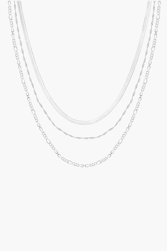 Silver Lines Set Necklace
