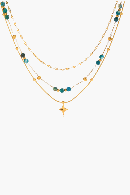 Blue Star Layers Necklace