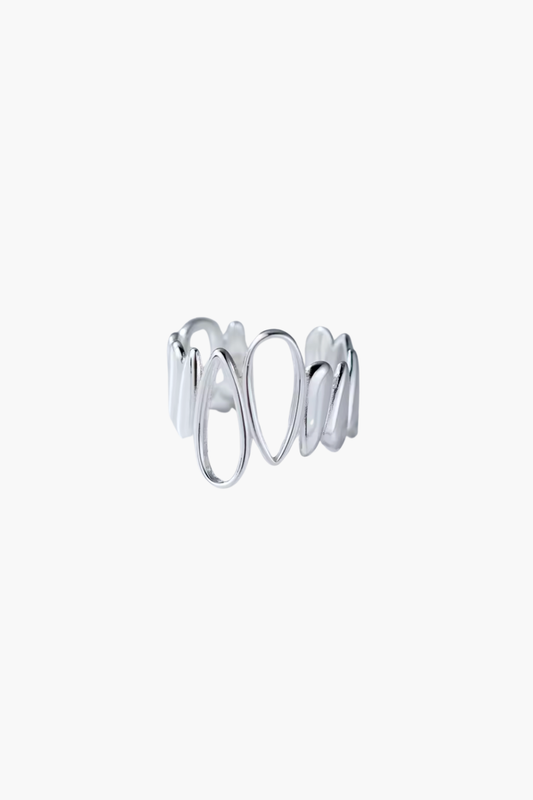 Fluid Outline Ring - SILVER
