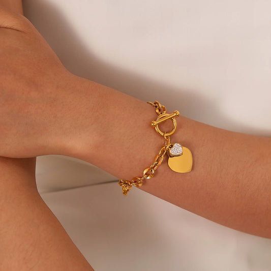 Bracelet " Heart " Plaqué or