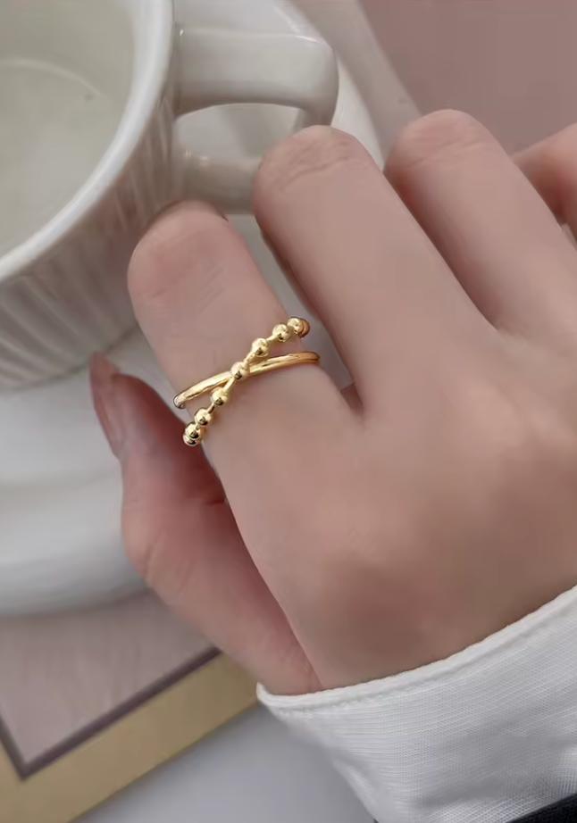 Solar Bead Ring - Silver