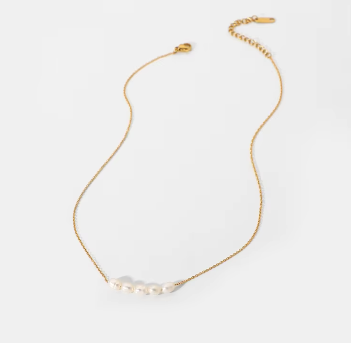 Five Pearl Bar Necklace