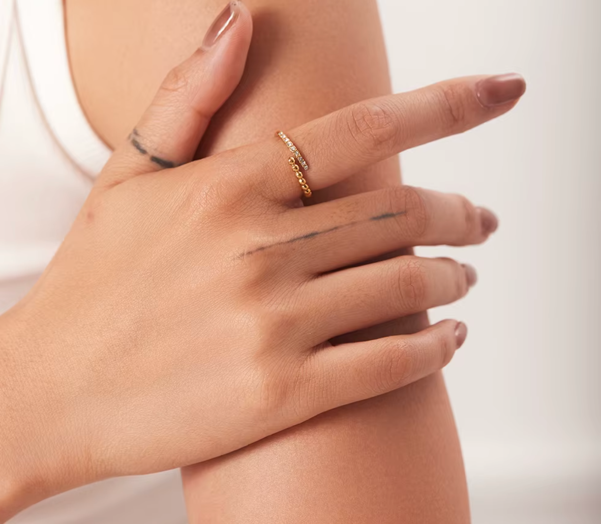 Dual Beads Spark Ring