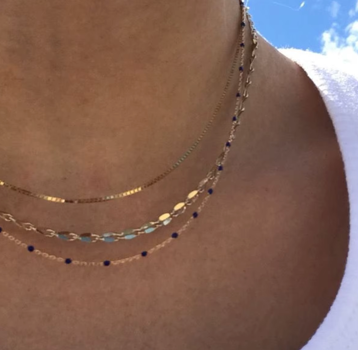 Black Beads Layers Necklace