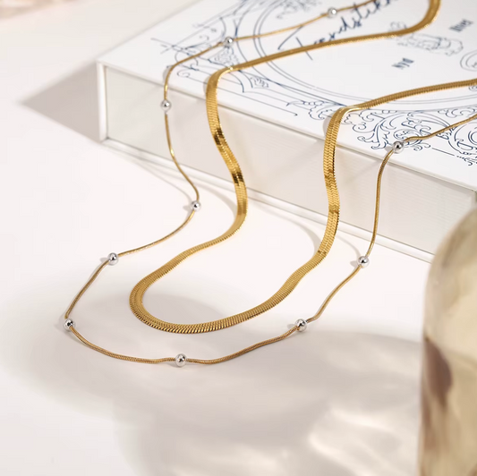 Silver and Gold Glow Layers Necklace