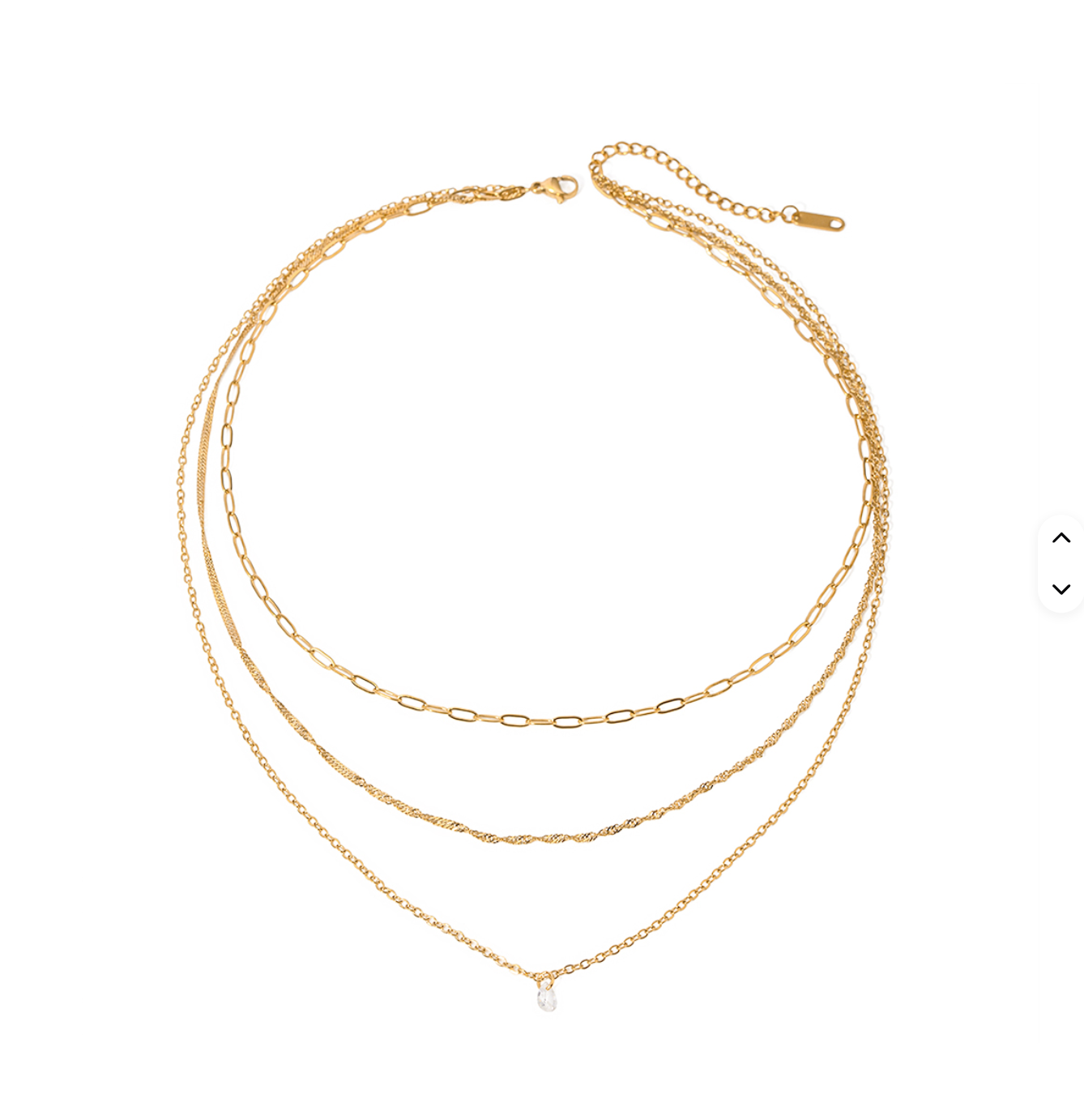 Crystal Drop Layers Necklace