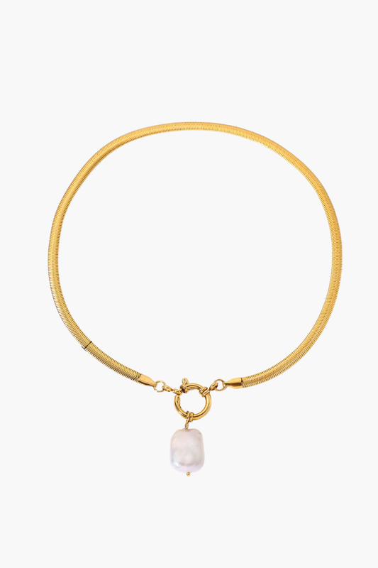 Luxe Serpent Pearl Necklace