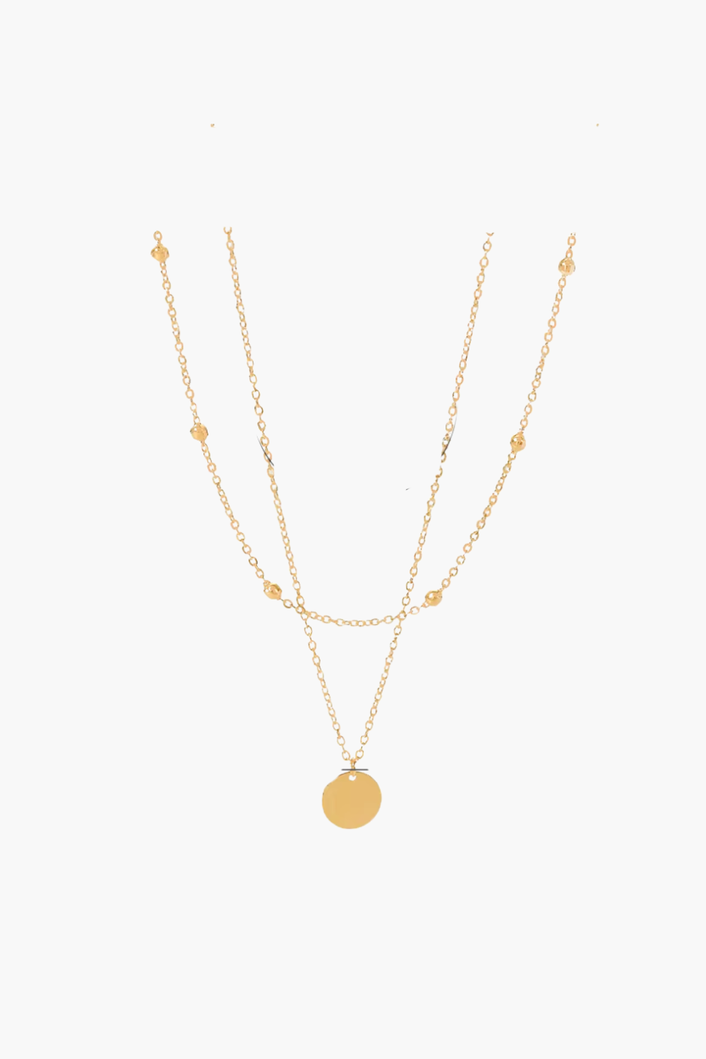 Gold Disc Layers Necklace