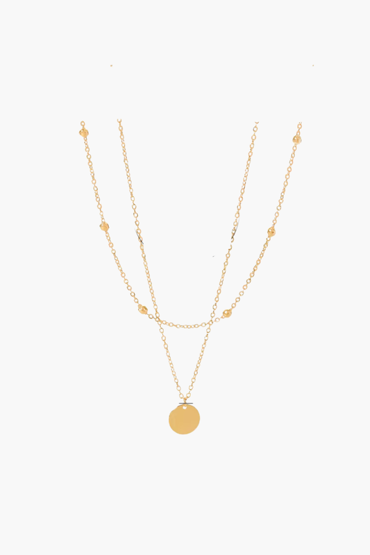 Gold Disc Layers Necklace