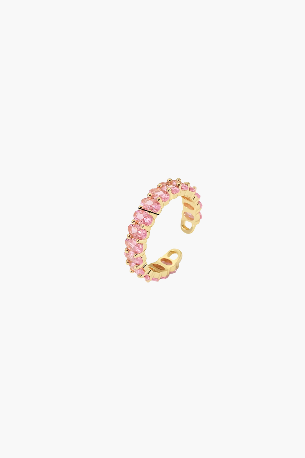 Pink Crystal Row Ring