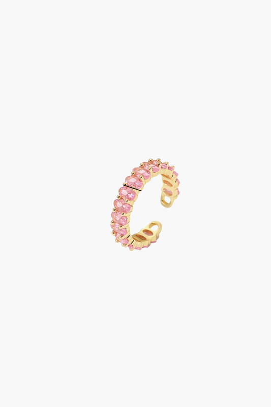 Pink Crystal Row Ring