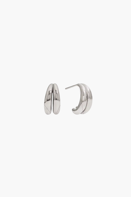 Silver Curve Hoops