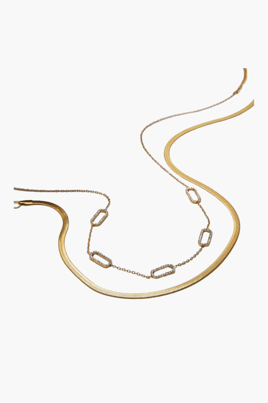 Golden Spark Links Necklace