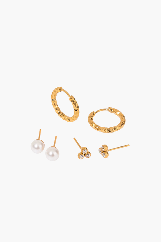 Luxe Pearl & Spark Earrings Set